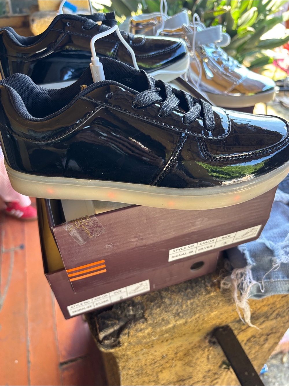 Forever 21 Black Patent Light-Up Sneakers